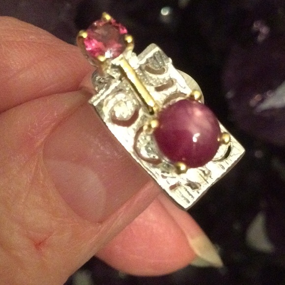 Rare Genuine Star Ruby & Rhodolite Ring, One of a Kind - Picture 11 of 16